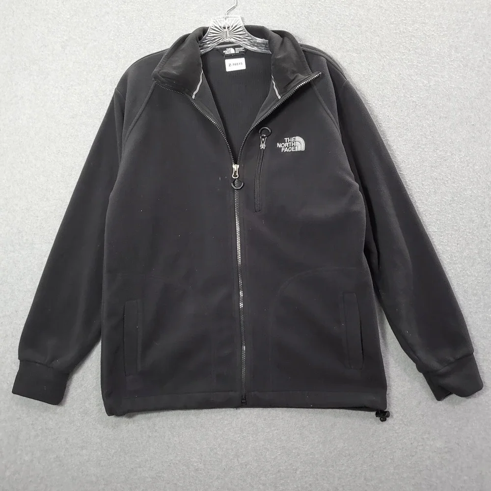 The North Face Men Jacket Medium Black Canyonlands Softshell Logo Full Zip READ